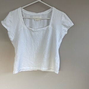 Anthropologie Smocked Square Neck Top size L